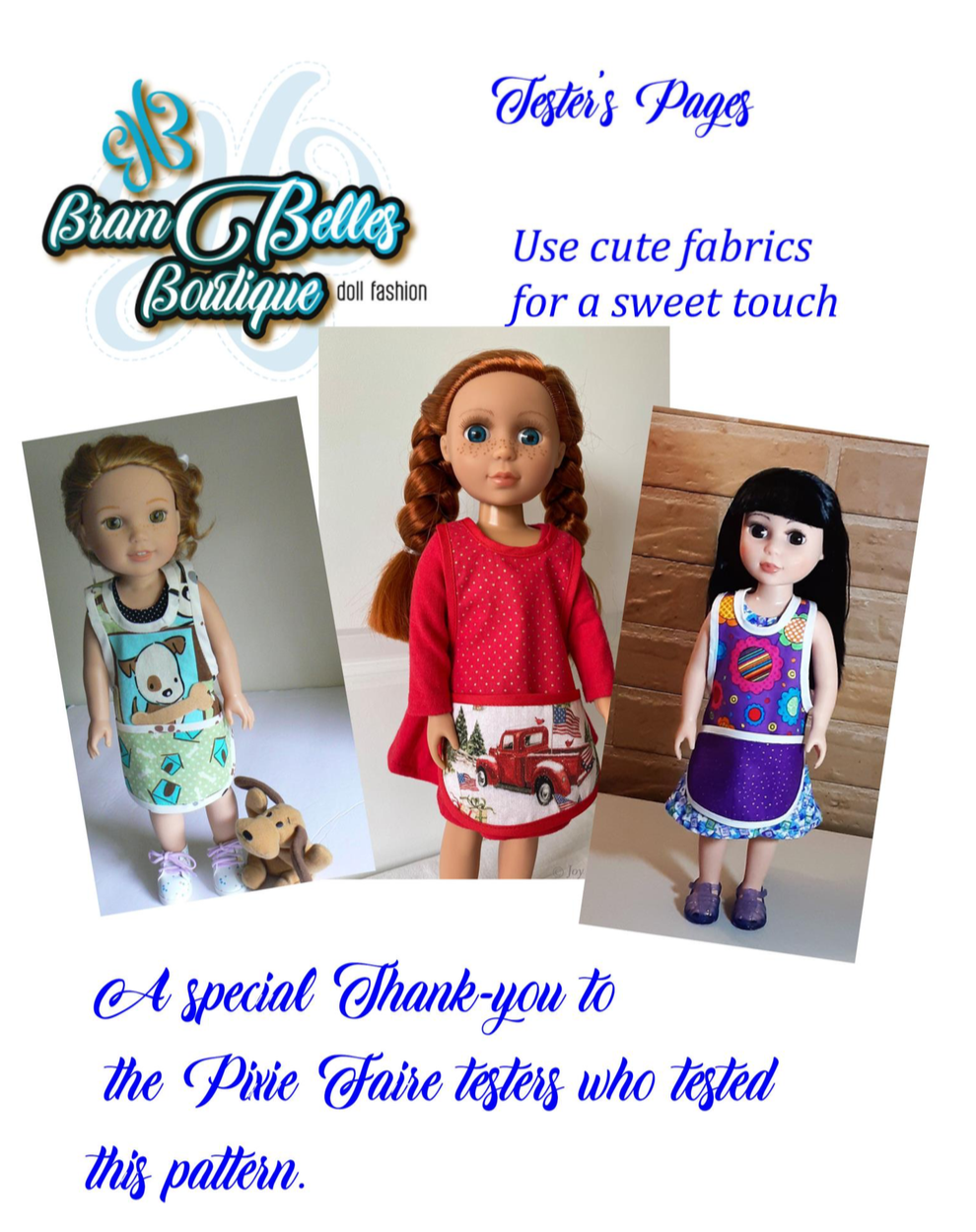 Criss Cross Apron 14-14.5" Doll Accessories Pattern