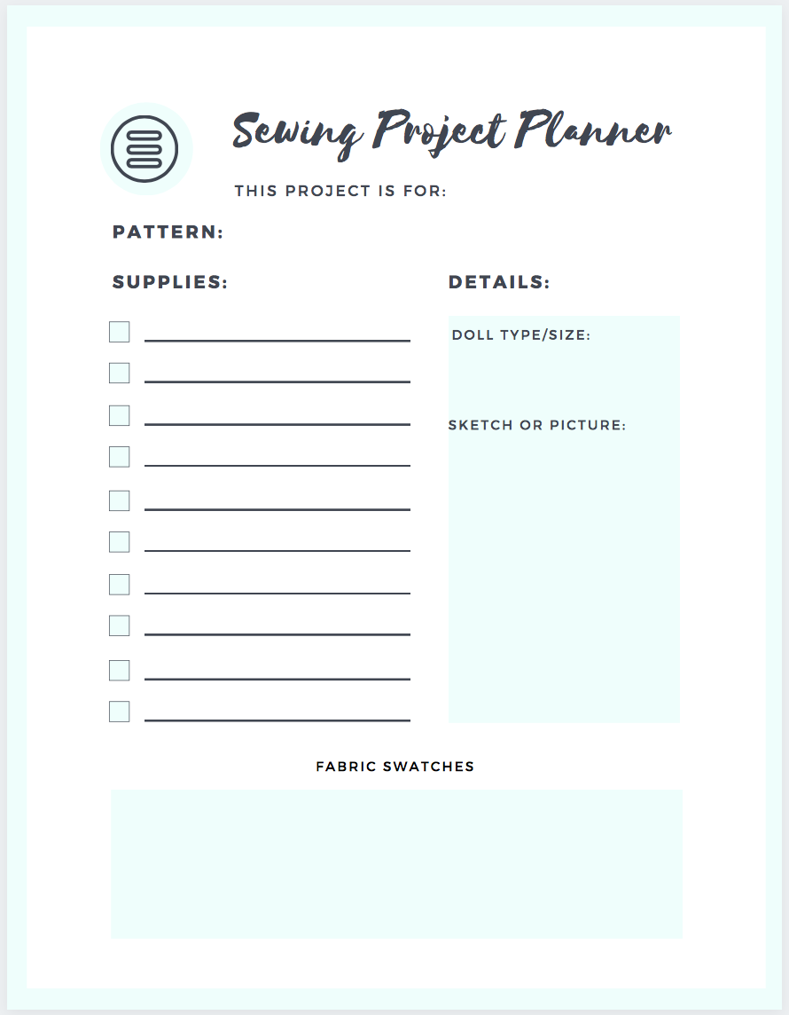 SWC Sewing Project Planner