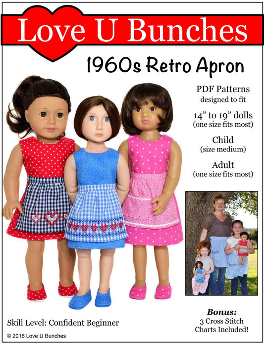 Retro Apron for Girls and Dolls