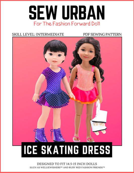Ice Skating Dress 14.5" -15" Doll Clothes Pattern