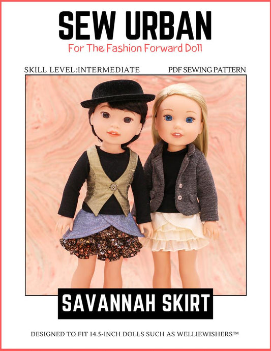 Savannah Skirt 14.5" Doll Clothes Pattern