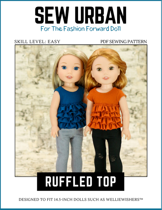 Ruffled Top 14.5" Doll Clothes Pattern