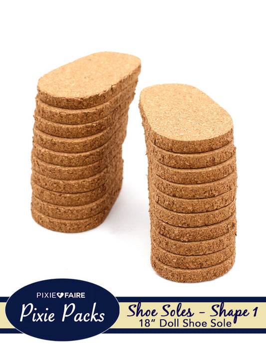 Pixie Packs SHAPE 1 Pre-cut Shoe Soles 6mm Cork
