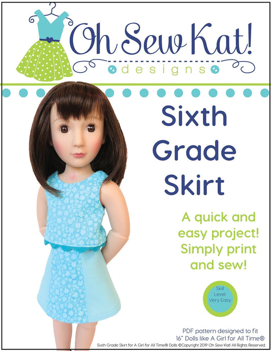 Sixth Grade Skirt Pattern For A Girl For All Time Dolls
