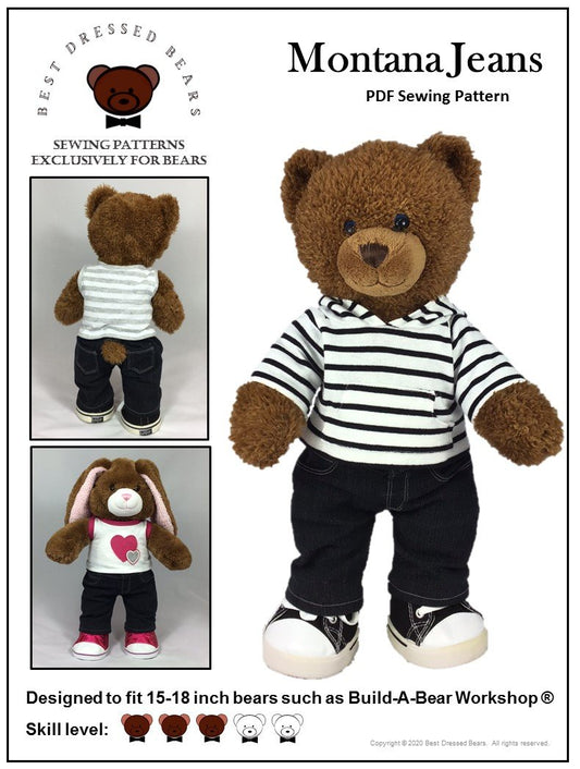 Montana Jeans Pattern for Build-A-Bear Dolls