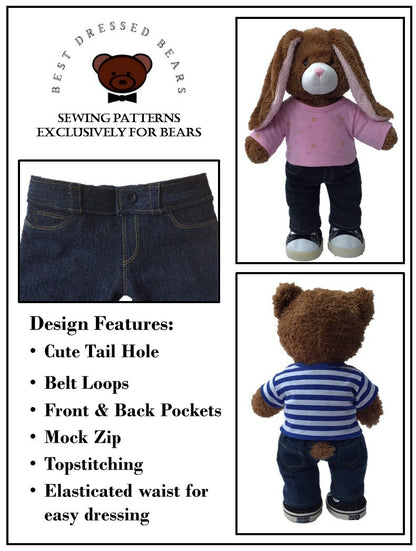 Montana Jeans Pattern for Build-A-Bear Dolls