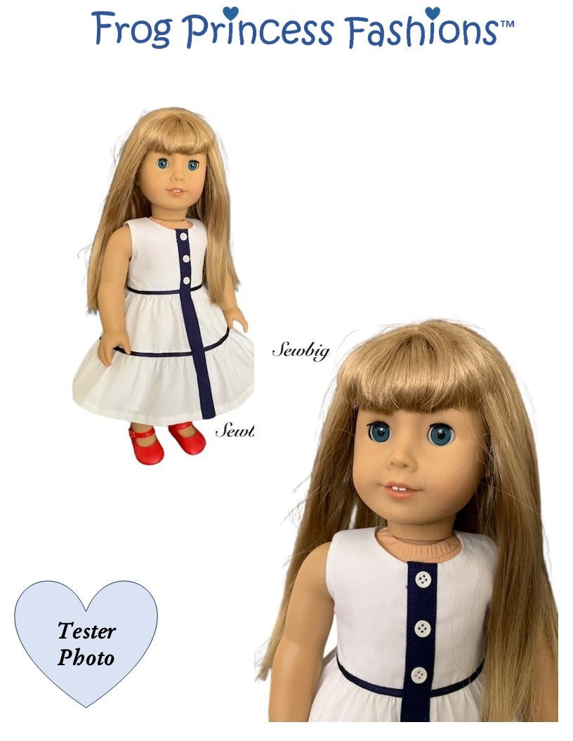 Happy Tiers Dress 18" Doll Clothes Pattern