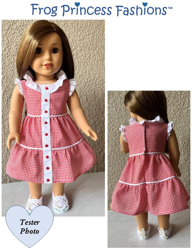 Happy Tiers Dress 18" Doll Clothes Pattern