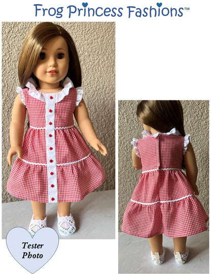 Happy Tiers Dress 18" Doll Clothes Pattern