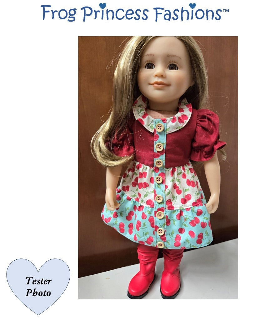 Happy Tiers Dress 18" Doll Clothes Pattern