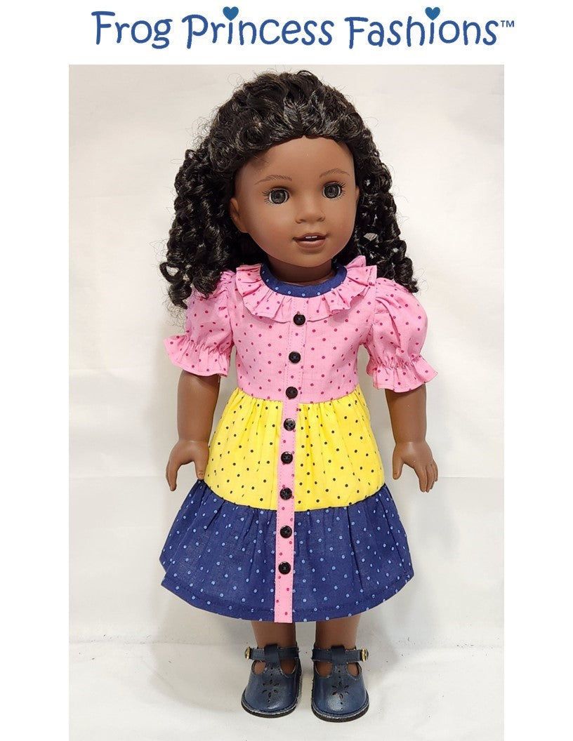 Happy Tiers Dress 18" Doll Clothes Pattern