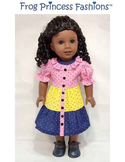 Happy Tiers Dress 18" Doll Clothes Pattern