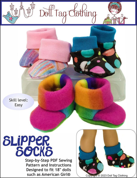 Slipper Socks 18" Doll Clothes Pattern