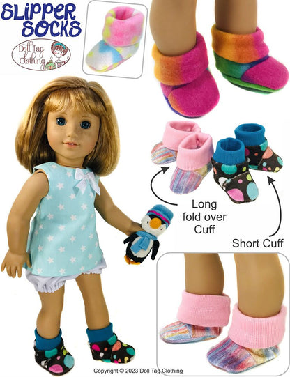 Slipper Socks 18" Doll Clothes Pattern