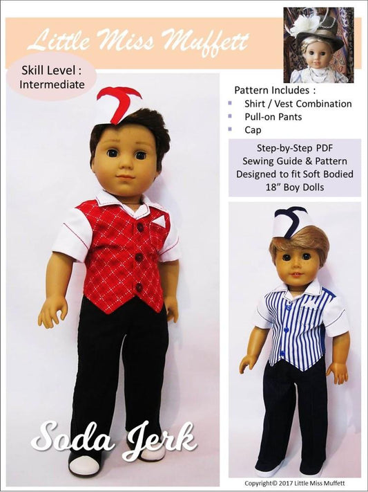 Soda Jerk 18" Doll Clothes Pattern