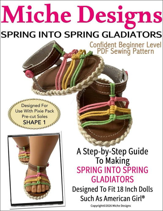 Spring into Spring Gladiators 18" Doll Shoe Pattern