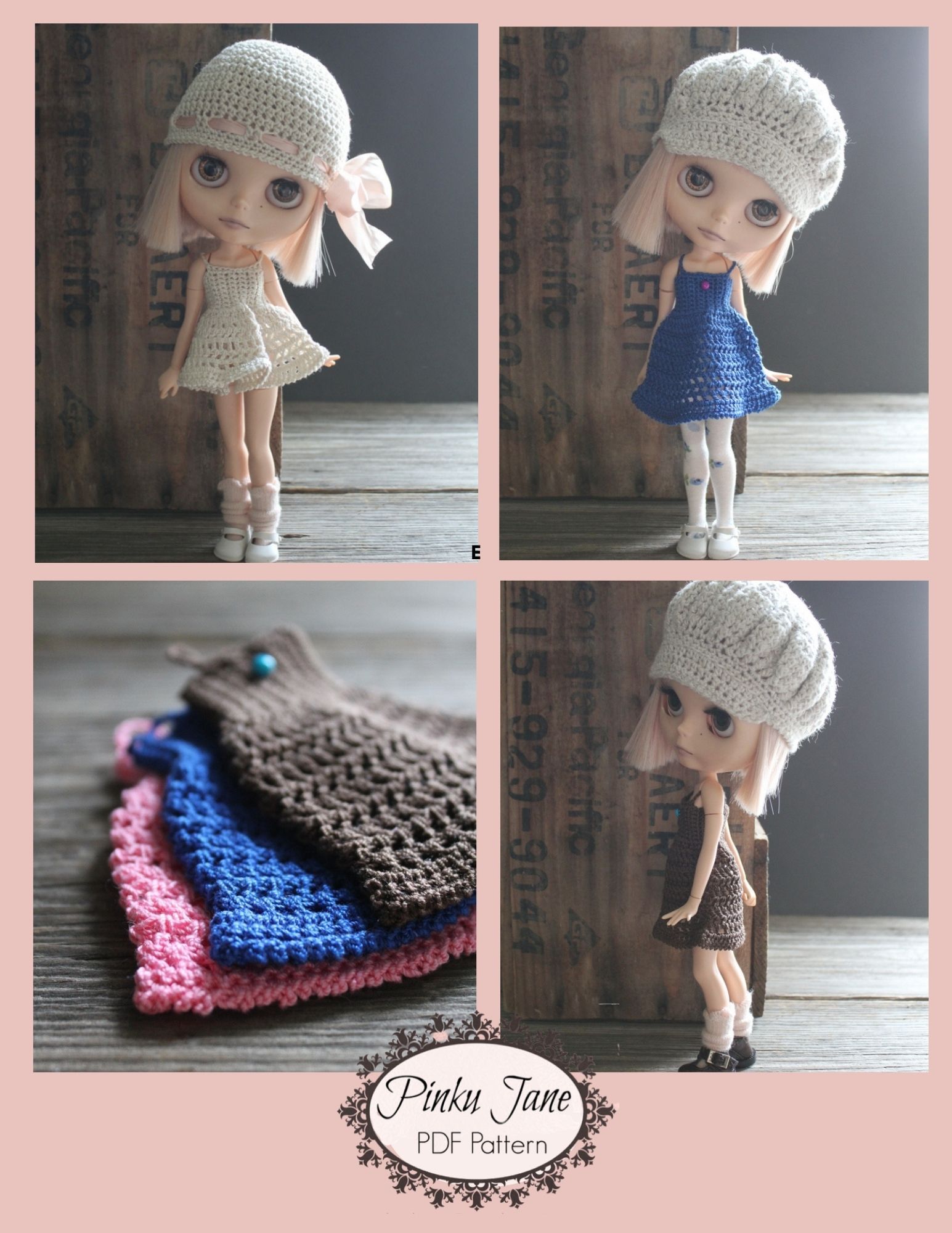 Strappy Crochet Dress Pattern For 12" Blythe Dolls