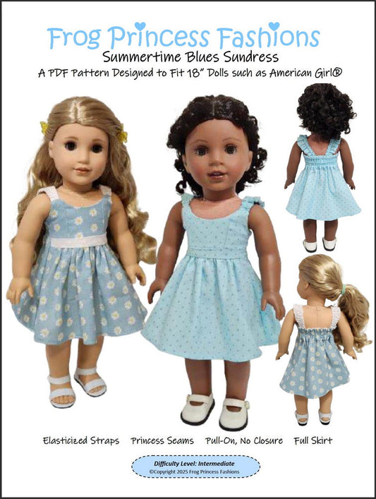 Summertime Blues Sundress 18" Doll Clothes Pattern