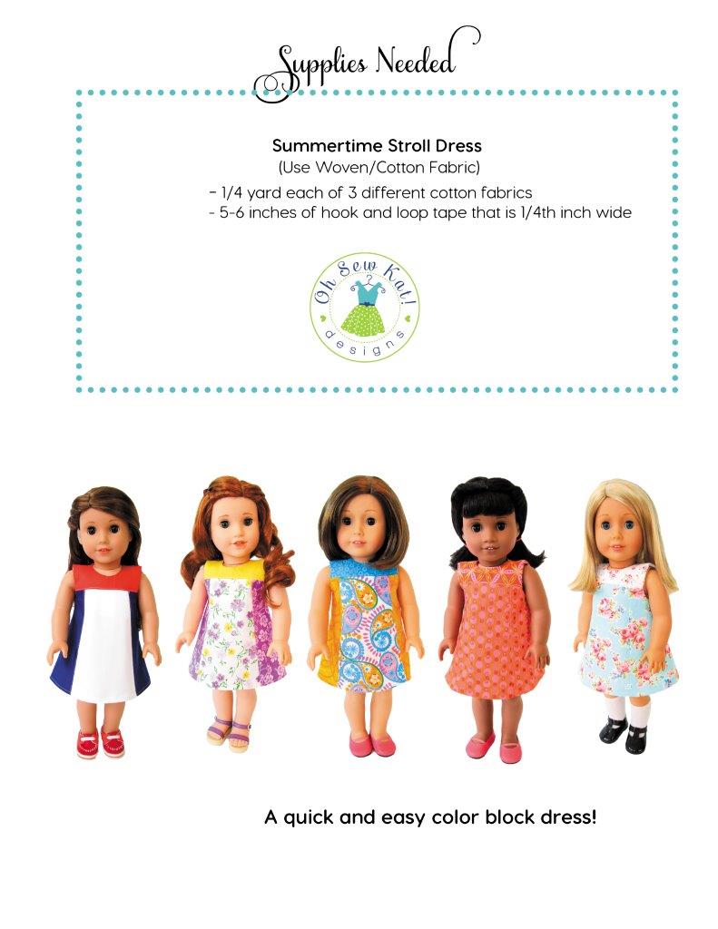 Summertime Stroll 18" Doll Clothes Pattern