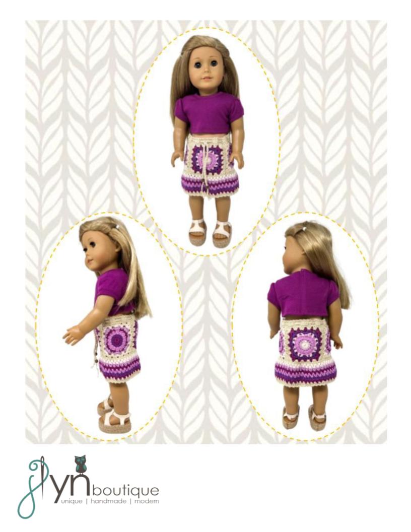 Sunburst Skirt 18" Doll Clothes Crochet Pattern