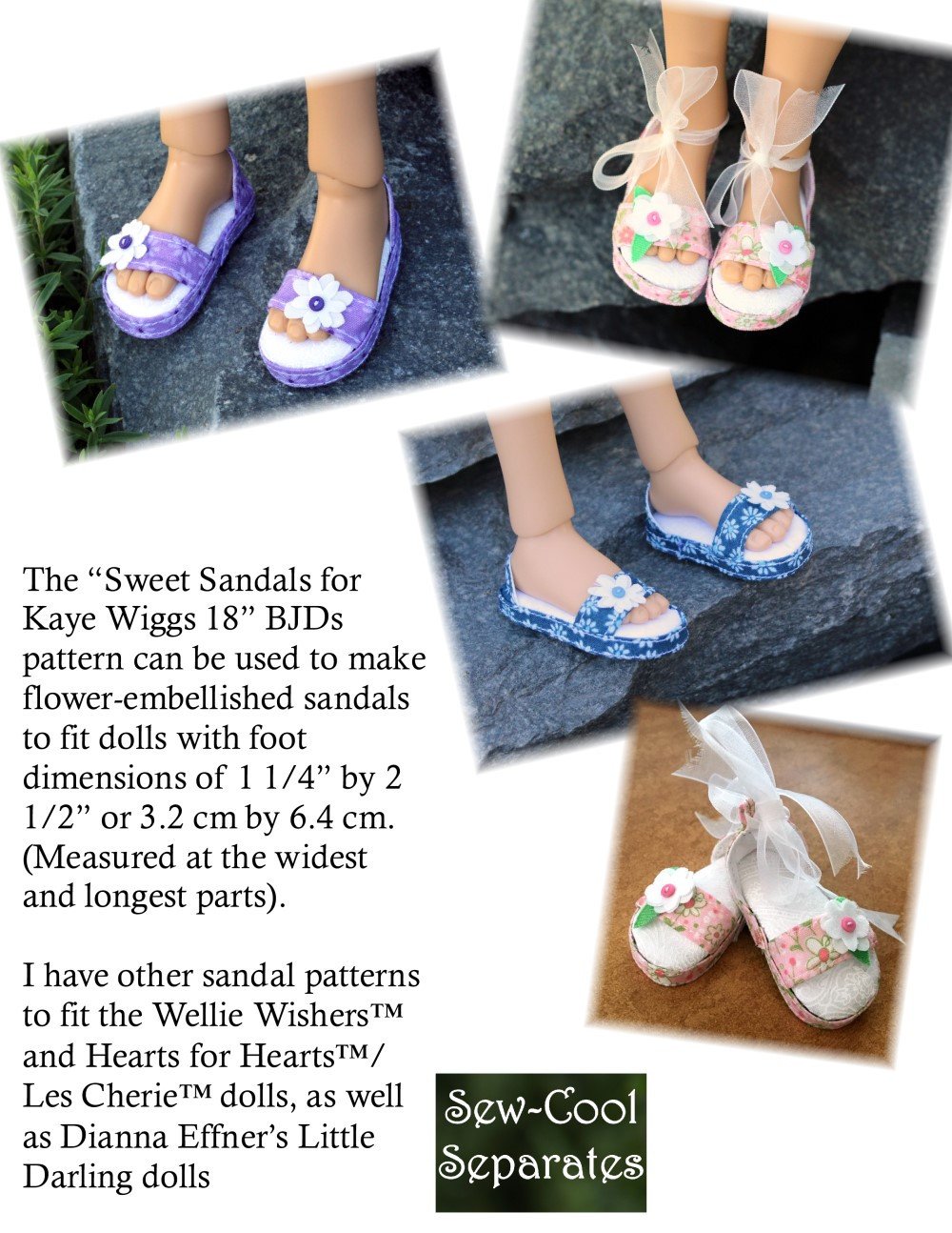 Sweet Sandals Pattern for MSD Ball Jointed Dolls