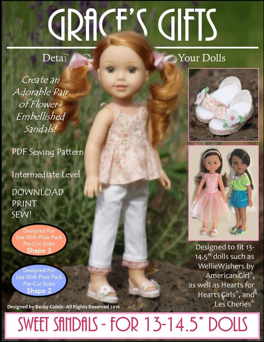 Sweet Sandals for 13-14.5" Dolls