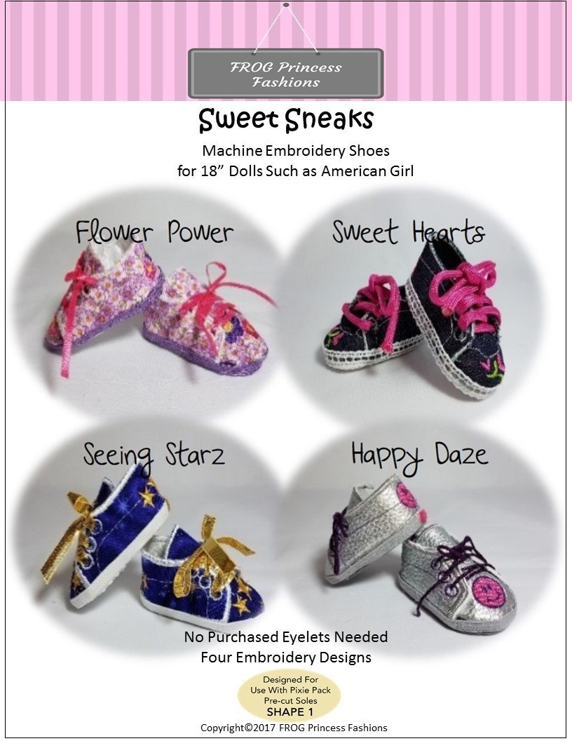Sweet Sneaks Shoes Machine Embroidery Design