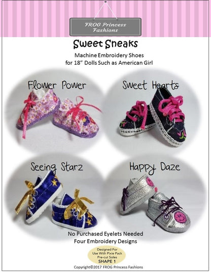 Sweet Sneaks Shoes Machine Embroidery Design