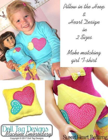 Sweet Heart Bedtime  Machine Embroidery Designs