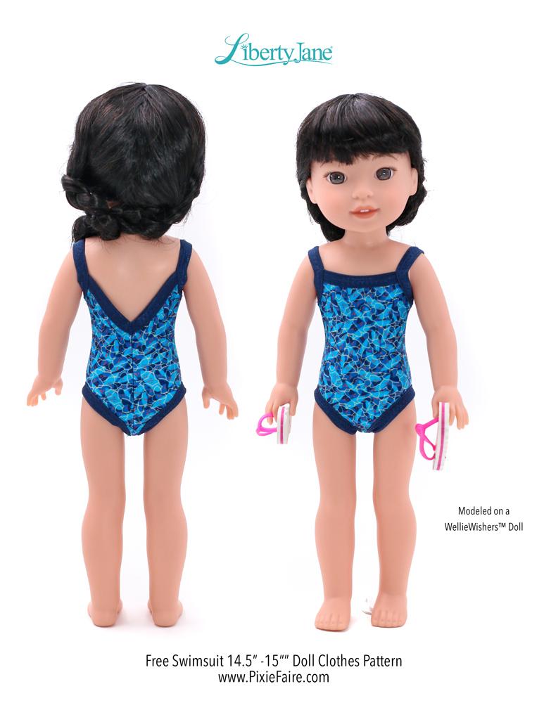 FREE Swimsuit 14.5"-15" Doll Clothes Pattern
