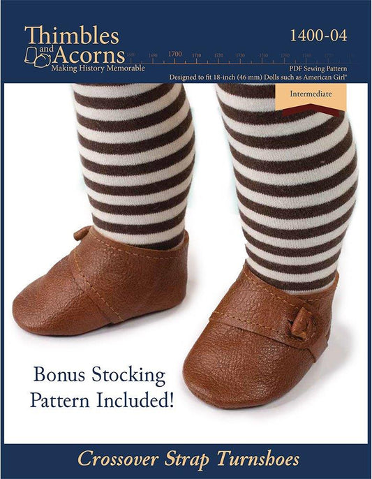 Crossover Strap Turnshoes 18" Doll Shoe Pattern