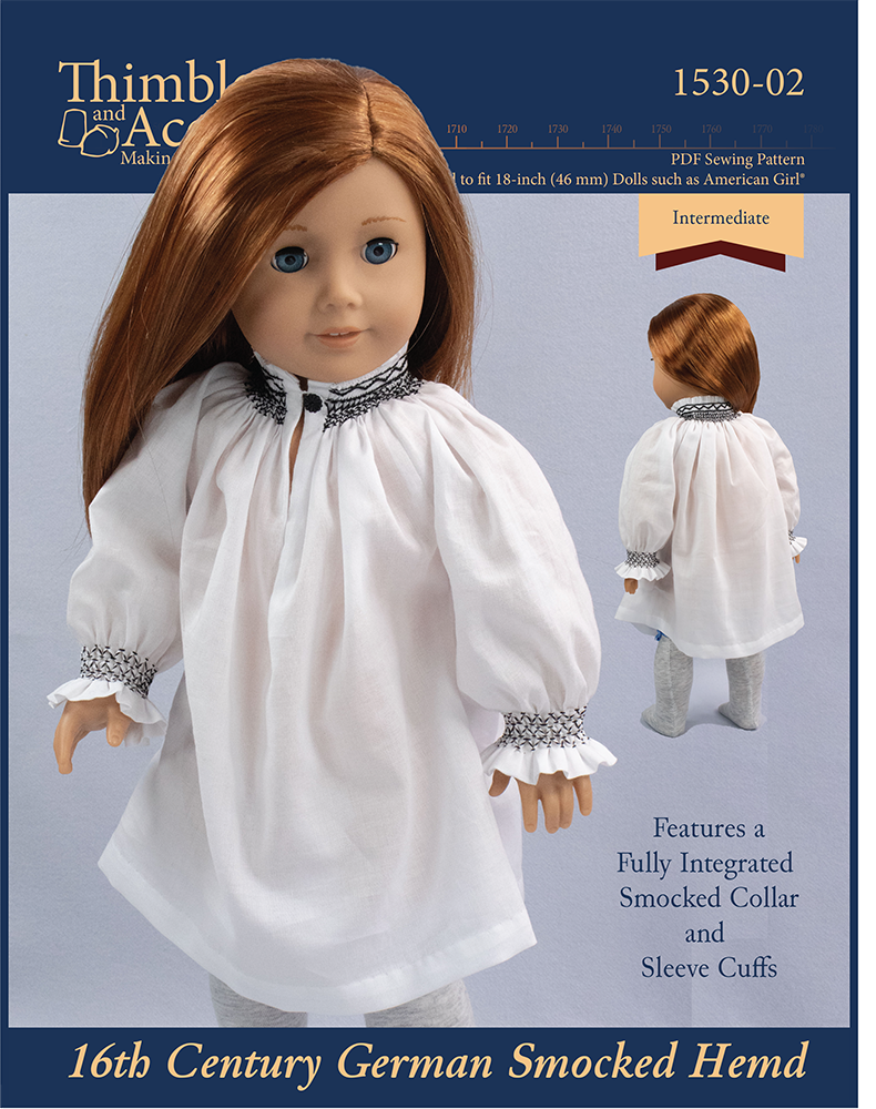 16th Century German Smocked Hemd 18" Doll Clothes Pattern