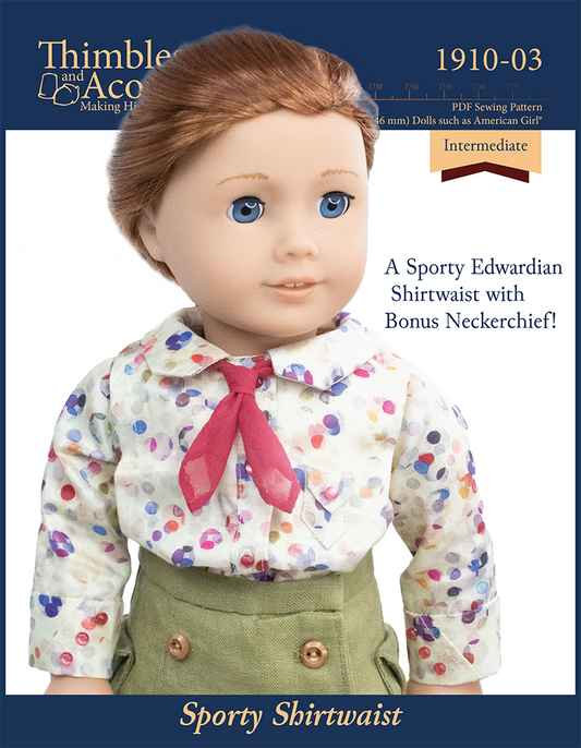 Sporty Shirtwaist 18" Doll Clothes Pattern