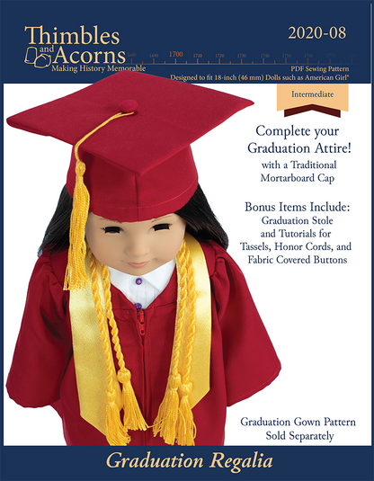 Graduation Regalia 18" Doll Clothes Pattern