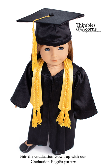 Graduation Gown 18" Doll Clothes Pattern