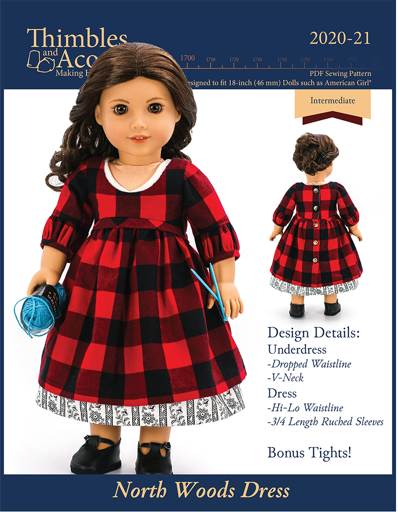 North Woods Dress 18" Doll Clothes Pattern