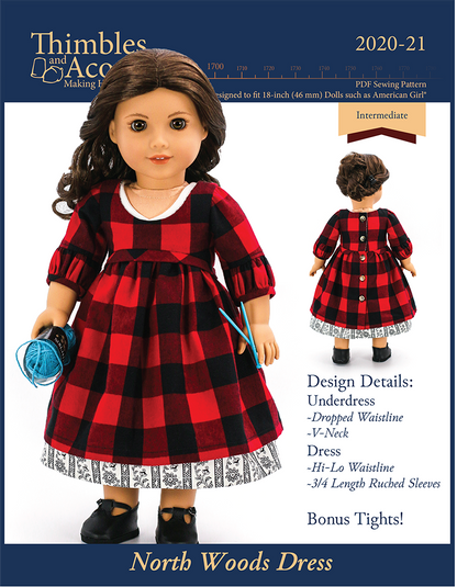 North Woods Dress 18" Doll Clothes Pattern