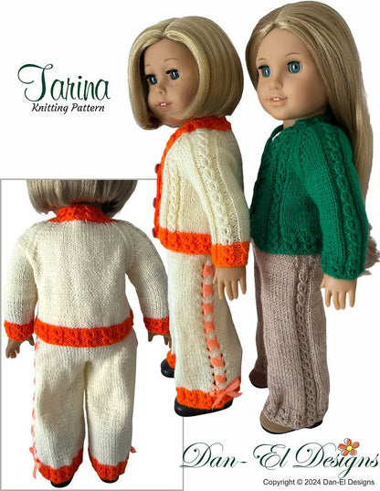 Tarina Sweater and Pants 18 inch Doll Clothes Knitting Pattern