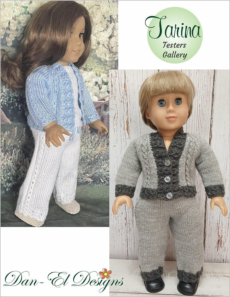 Tarina Sweater and Pants 18 inch Doll Clothes Knitting Pattern