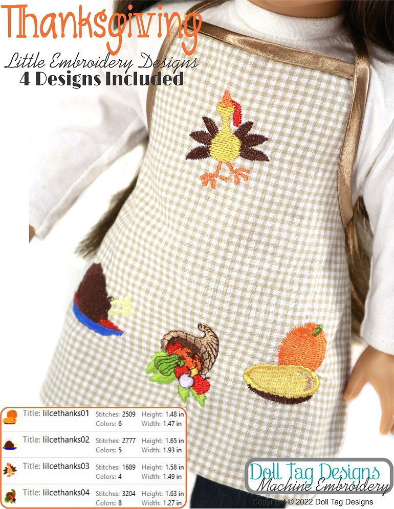 Thanksgiving Little Designs for Machine Embroidery