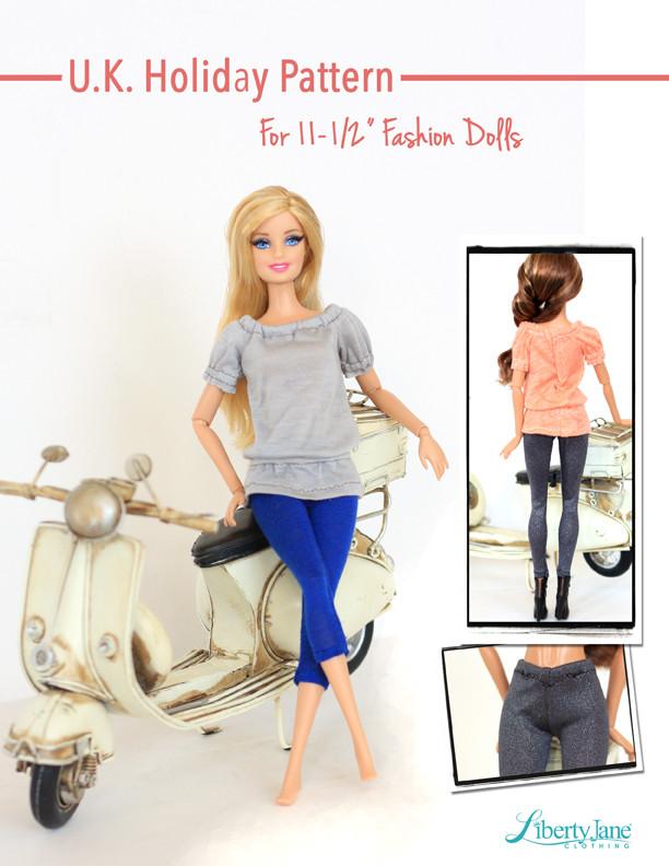 U.K. Holiday Outfit for 11-1/2” Fashion Dolls