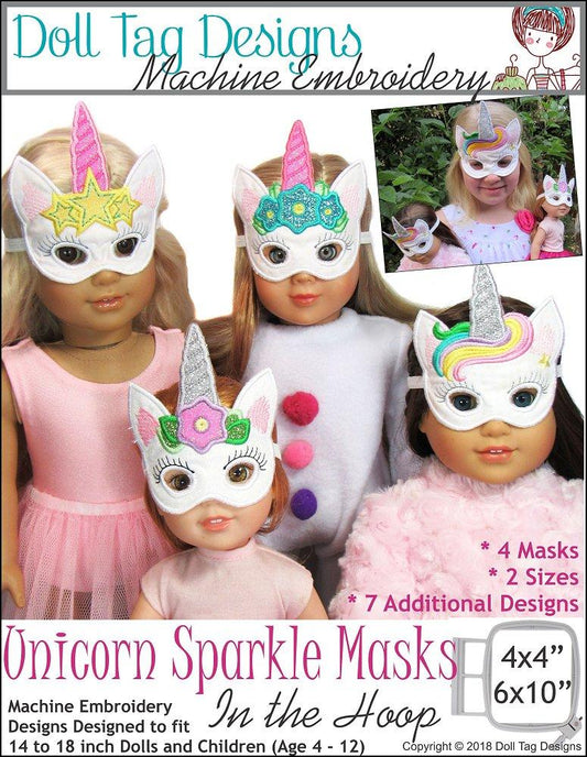 Unicorn Sparkle Masks Machine Embroidery Designs