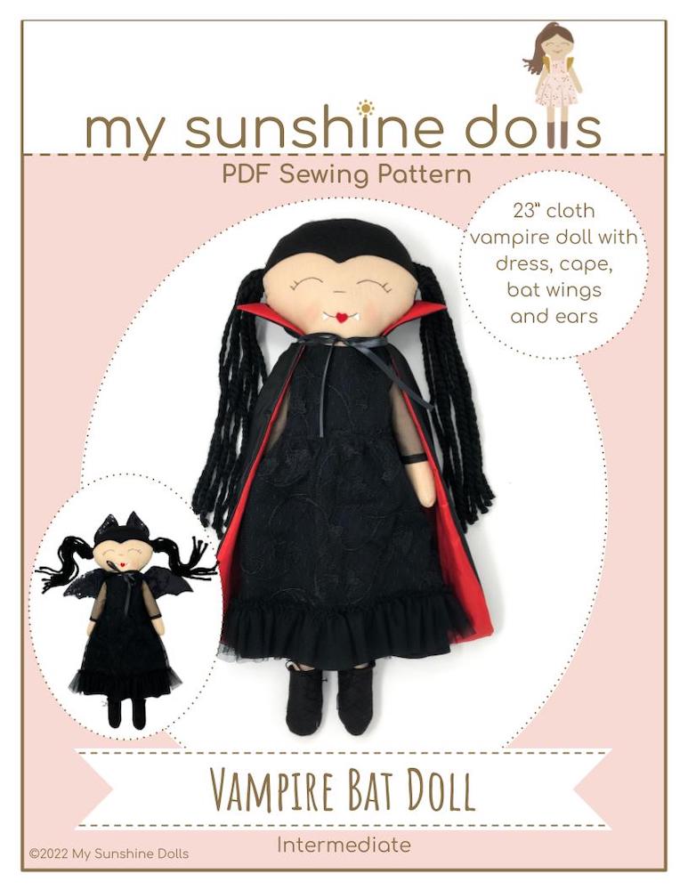 Vampire Bat Doll 23" Cloth Doll Pattern