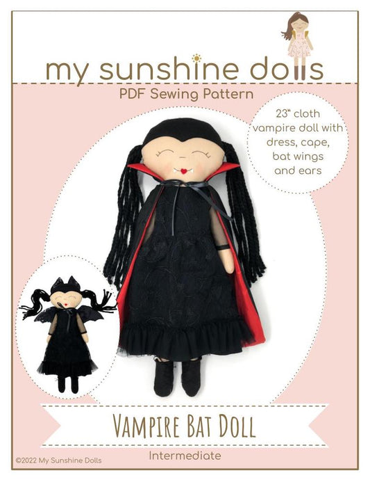 Vampire Bat Doll 23" Cloth Doll Pattern