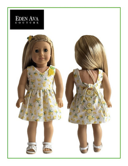 Positano Limoncello Dress 18" Doll Clothes Pattern