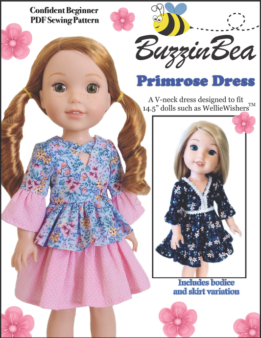 Primrose Dress 14.5" Doll Clothes Pattern
