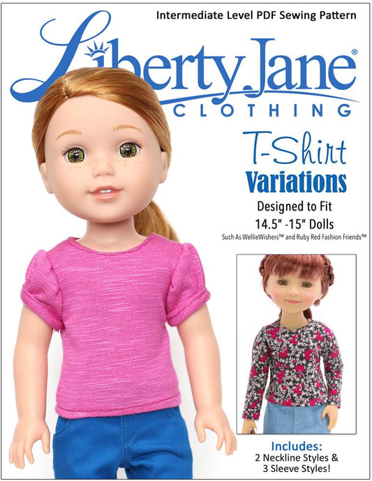 T-Shirt Variations 14.5 -15 Inch Doll Clothes Pattern