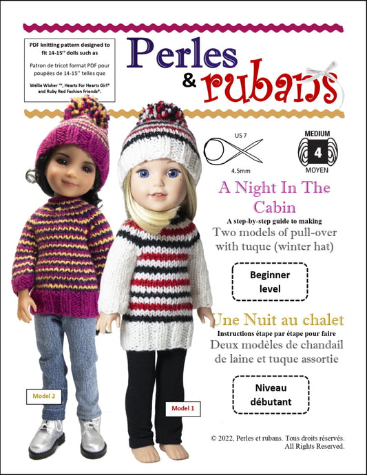 A Night in the Cabin 14-15" Doll Clothes Knitting Pattern