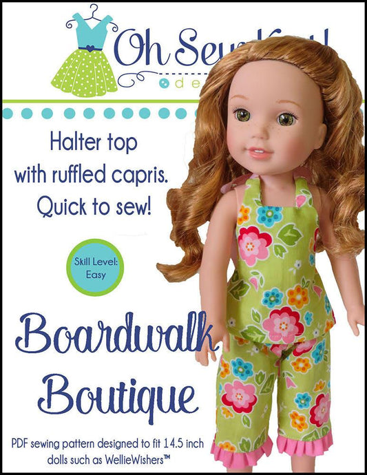 Boardwalk Boutique Halter Top & Capris 14.5" Doll Clothes Pattern