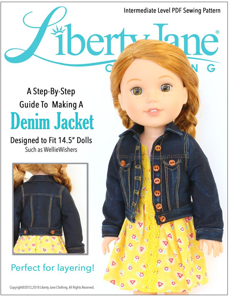 Denim Jacket 14.5" Doll Clothes Pattern